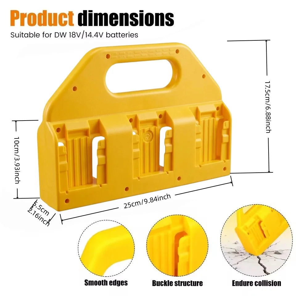 6-Slot Power Tool Battery Storage Caddy with Handle