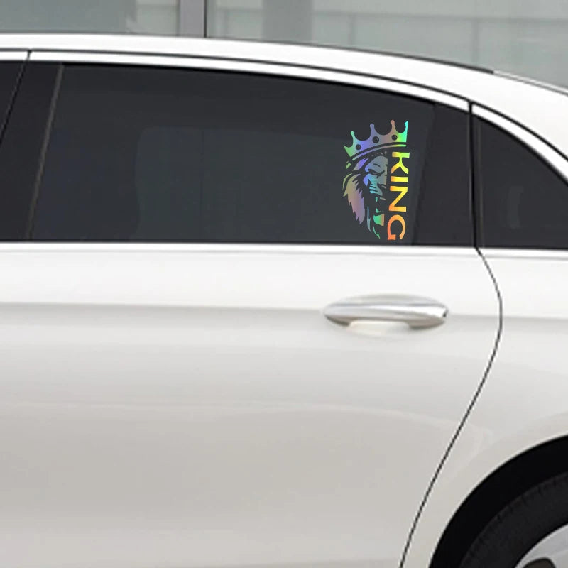 Car interior sticker Lion with a Crown King die-cut vinyl sticker Car bumper Laptop waterproof car decoration