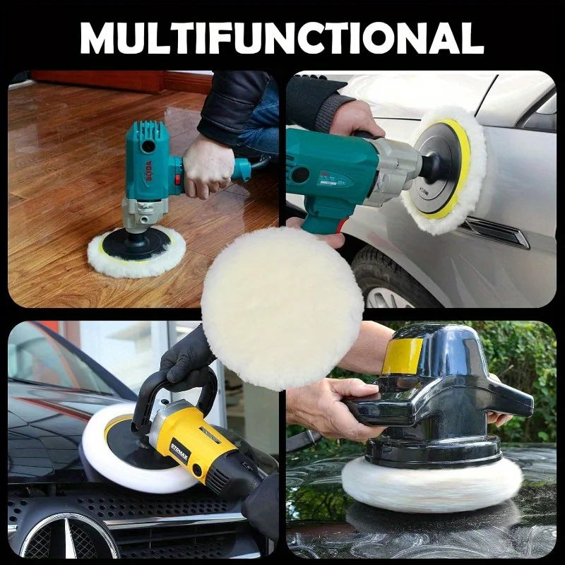Five-Inch Wool Polishing Pads, Four Pieces