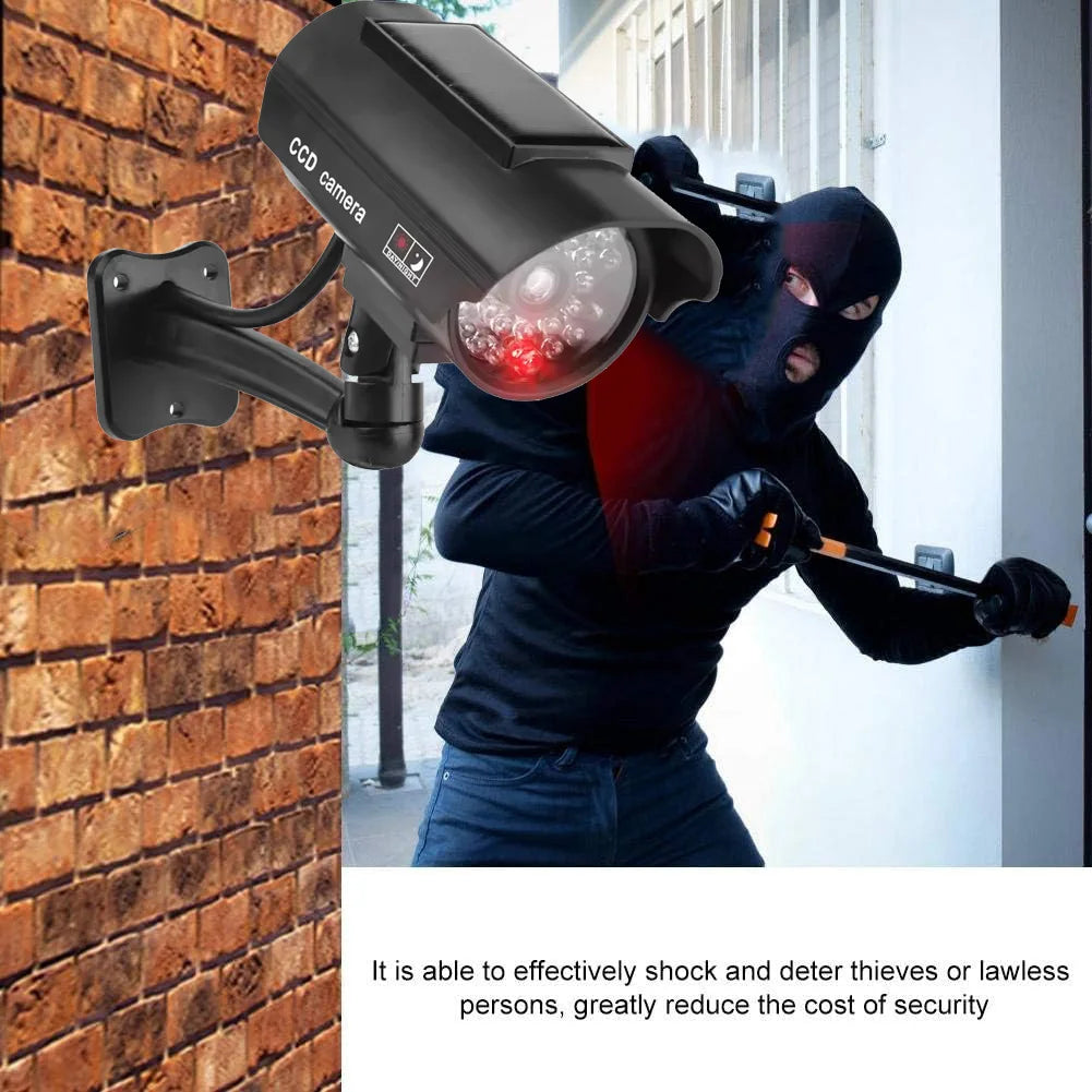 Solar Dummy Security Camera with Flashing LED
