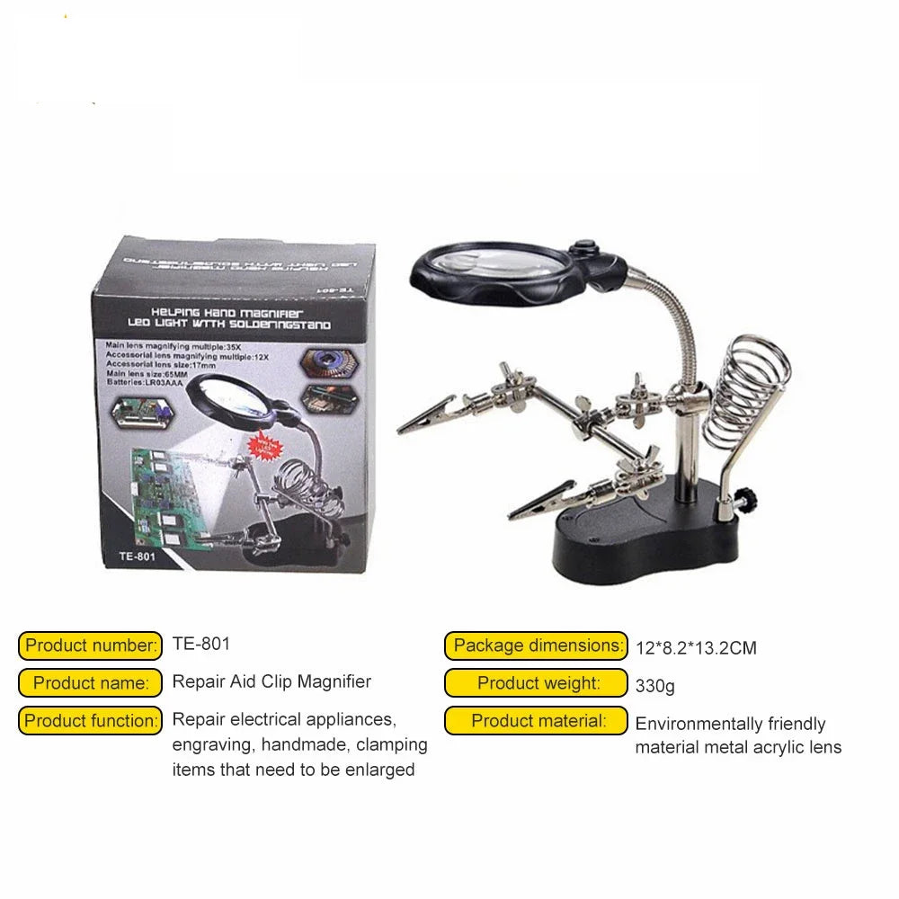 Helping Hands Soldering Stand with LED Magnifier