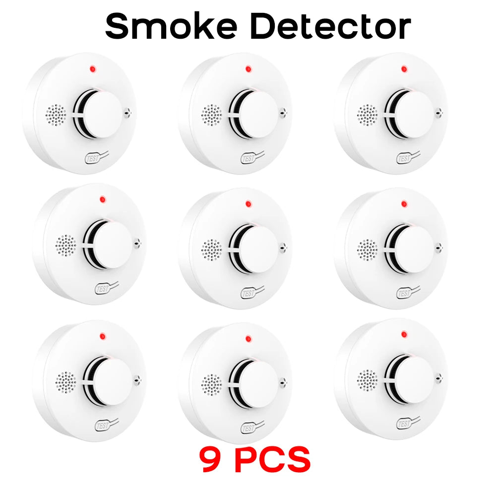 Independent Smart Smoke Detector Wireless Fire Alarm Sensor with Sound and Flash Light for Home Kitchen Office Safety Protection