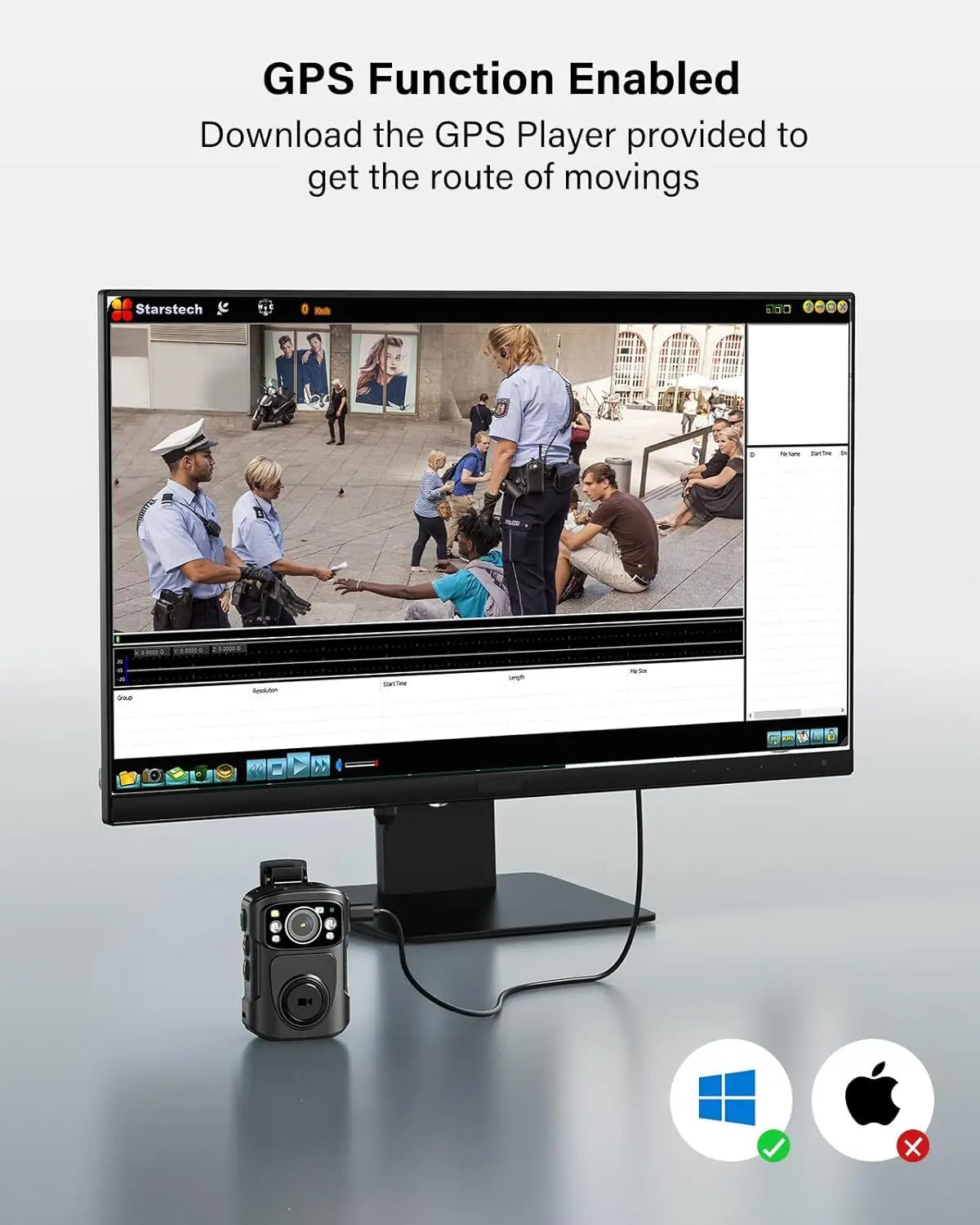 BOBLOV B4K5 4K policajná teleskopická kamera tela 256G GPS IR nočné videnie IP68 pre obchôdzku/opatrovanie