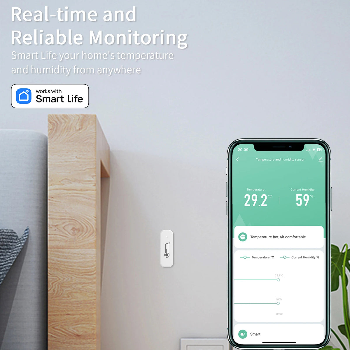 Smart Wi-Fi Temperature and Humidity Sensor
