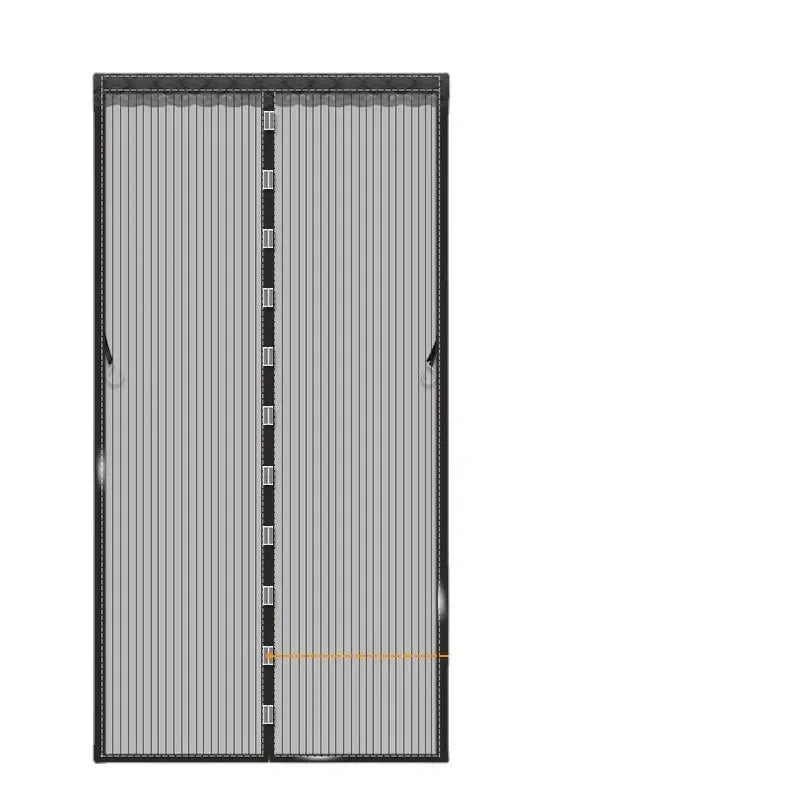 Heavy Duty Magnetic Screen Door Mesh Curtain Mosquito Net Bug Hands Free Partition Mute Striped Door Curtain Bedroom Ventilation 