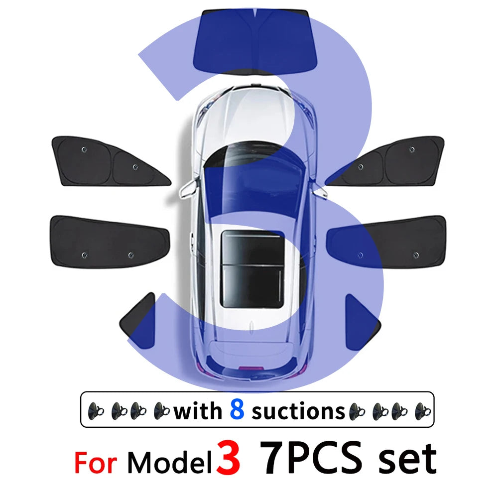 Vehicle Window Sunshades for Model 3 and Model Y – Options