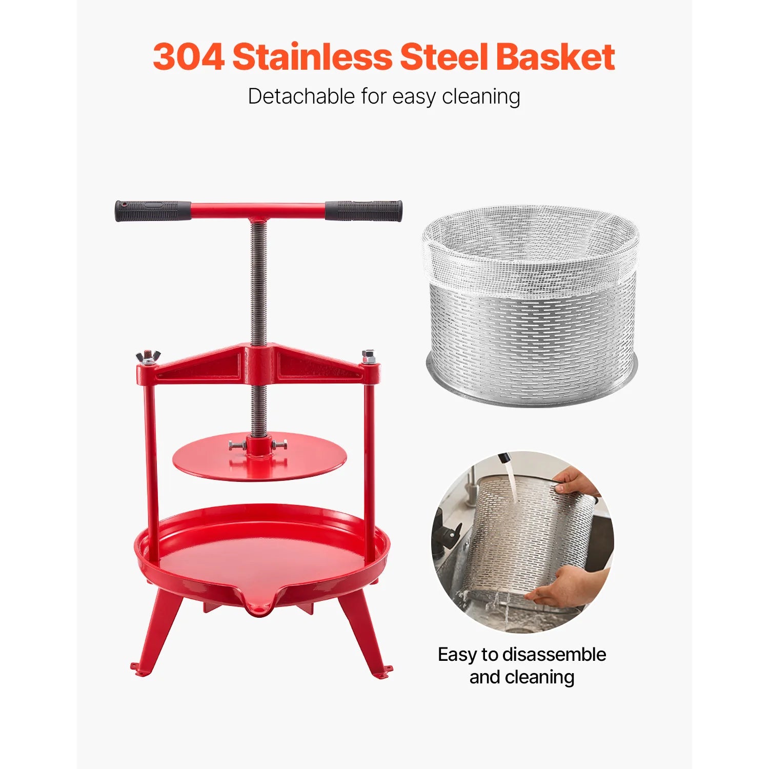 9L/14L Fruit Wine Press Stainless Steel Manual Juice Maker