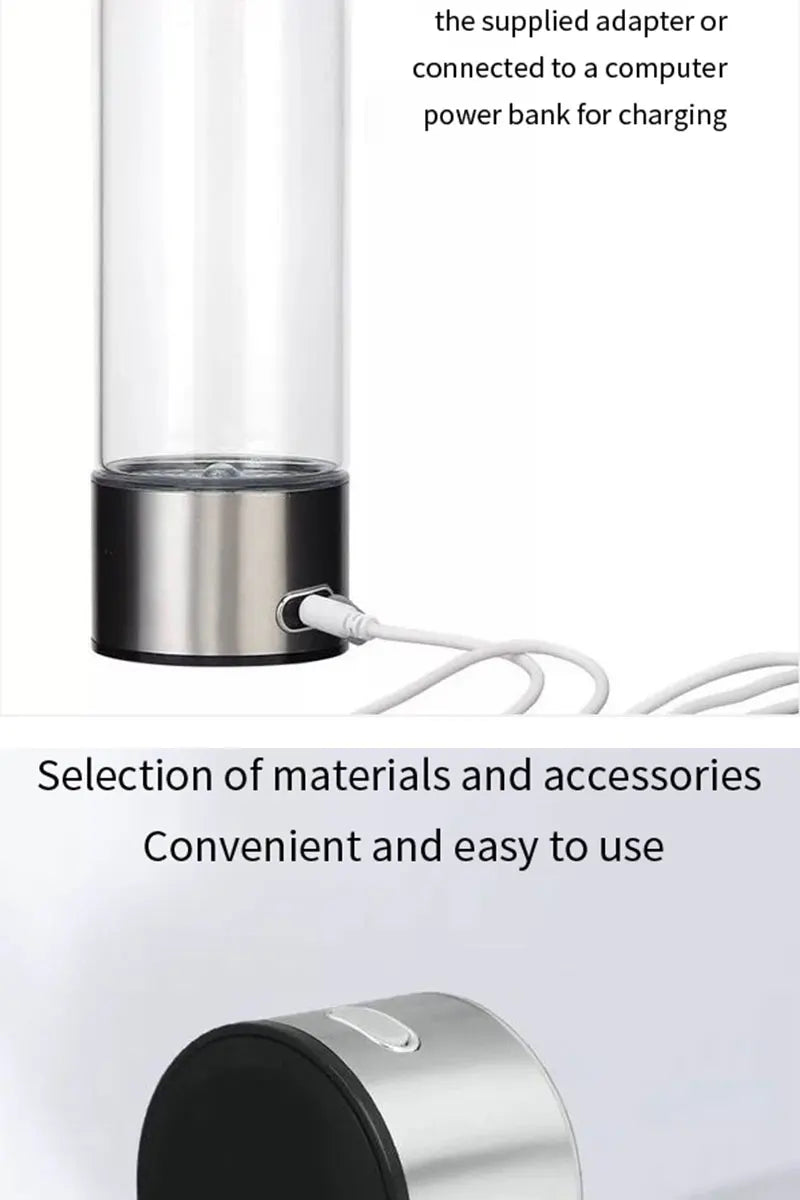Portable Hydrogen-Rich Water Cup USB Rechargeable 420ml