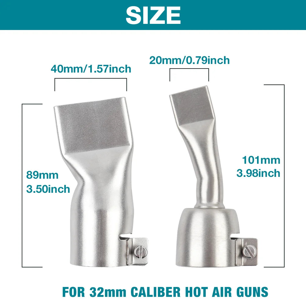 Flat Hot-Air Welding Nozzle Sets for 32 mm Guns