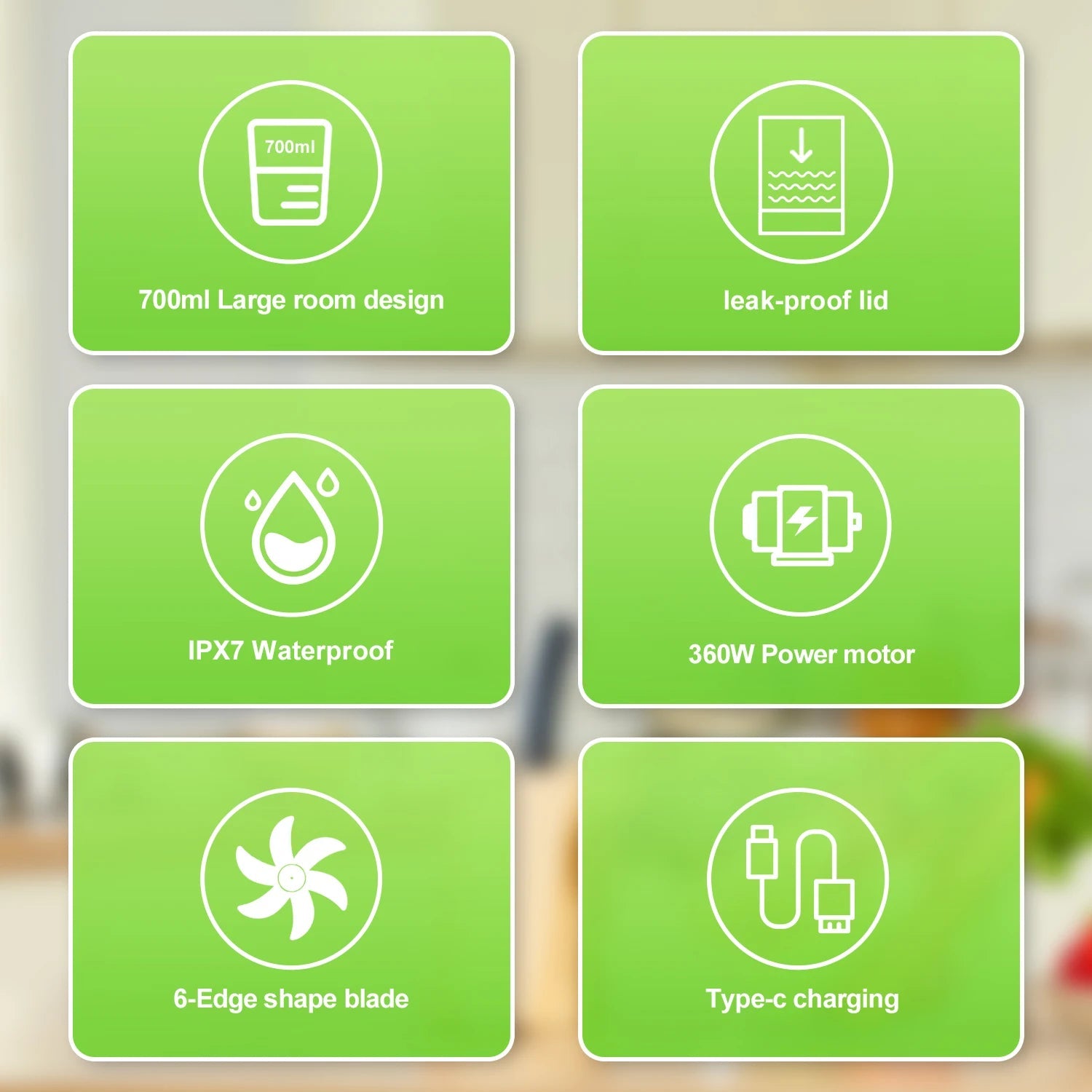 Electric Portable Juicer Fresh Fruit Mixer 700ML Multifunctional USB Rechargeable Shakes Smoothie Blender Outdoor Mixing Cup 