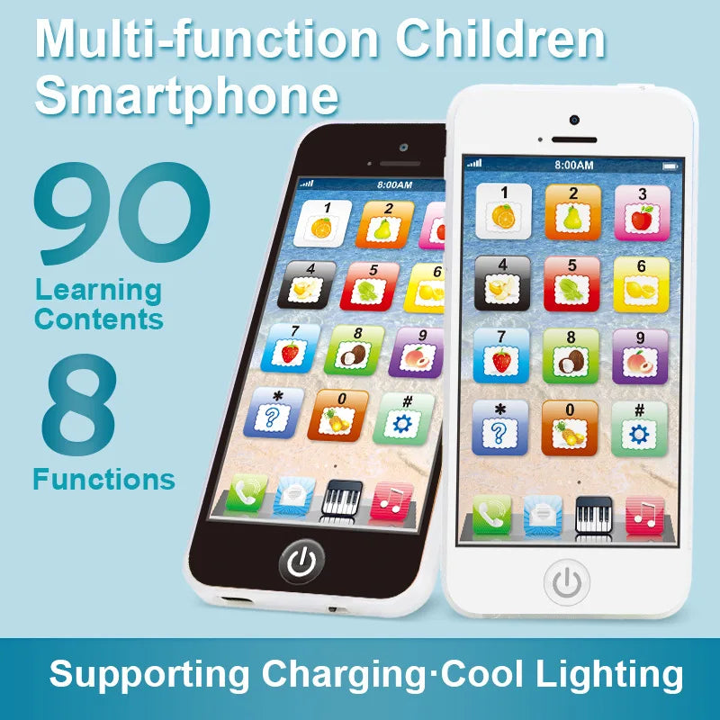 Kids Learning Play Phone with 12 Keys, Numbers and Fruits
