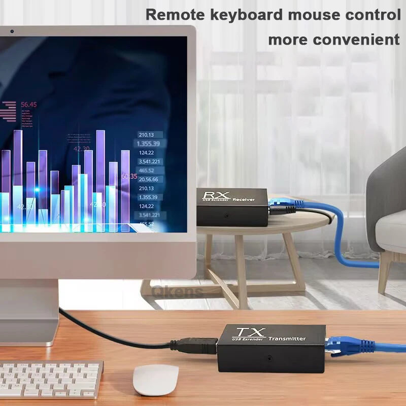 Extenseur USB 1.1 à quatre ports sur CAT6