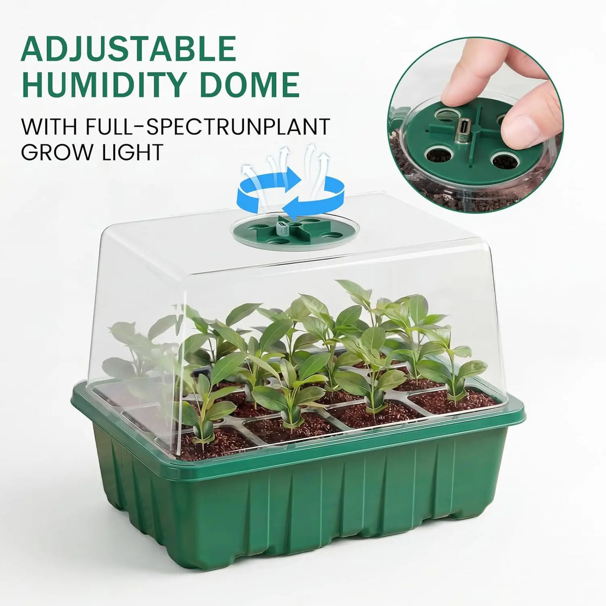 USB Seed-Starting Trays with LED Lights, Pack Options