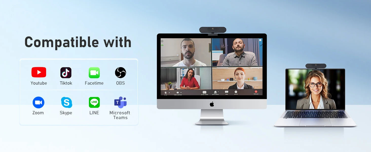 VIZOLINK 4K UHD Webcam 8MP Web Cam 4 Noise Cancelling Mics Auto Focus USB Web Camera For PC  Zoom Teams Google Meet Streaming