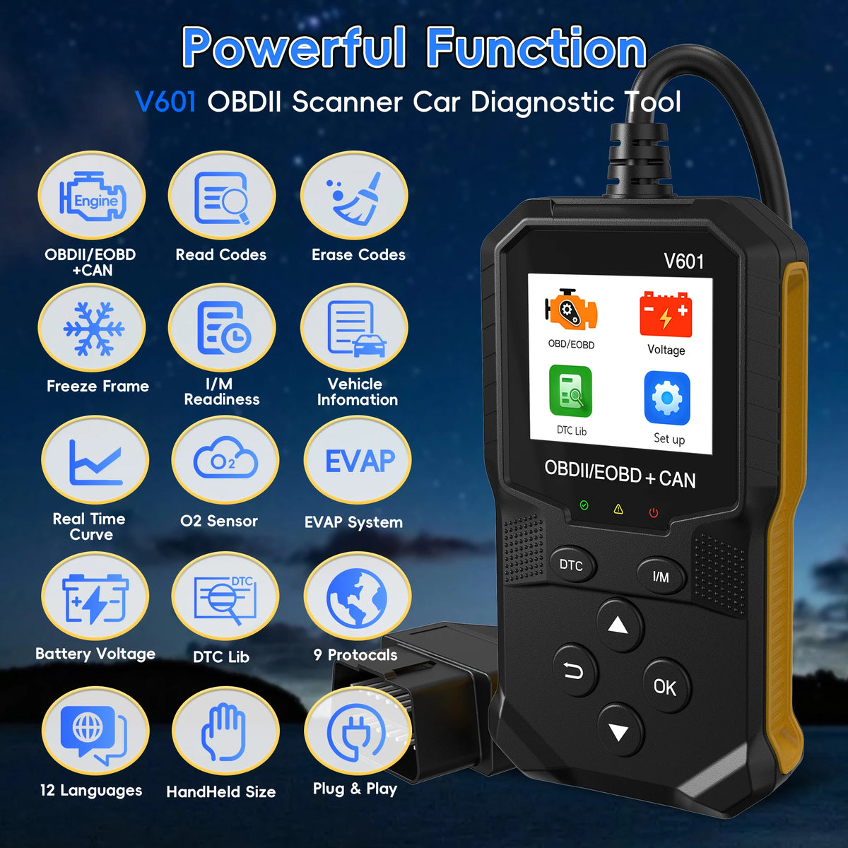 Wired OBD2 Engine Diagnostic Code Reader