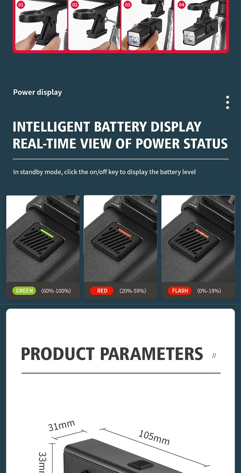 CYCLAMI 1000LM Bike Light Front Lamp Type-C Rechargeable LED 21700 4500mAh Bicycle Light Waterproof Headlight Bike Accessories 