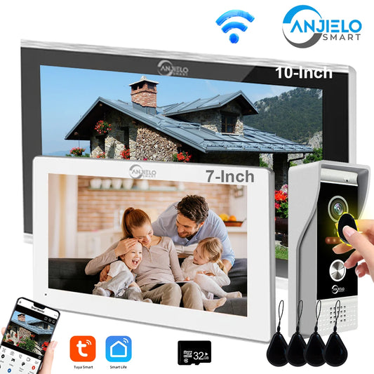 1080P Video Intercom Wifi 7/10 Inch Monitor Kit for Apartment System Home Security Wired Doorbell Card Swipe Private House Tuya Spy-shop.com