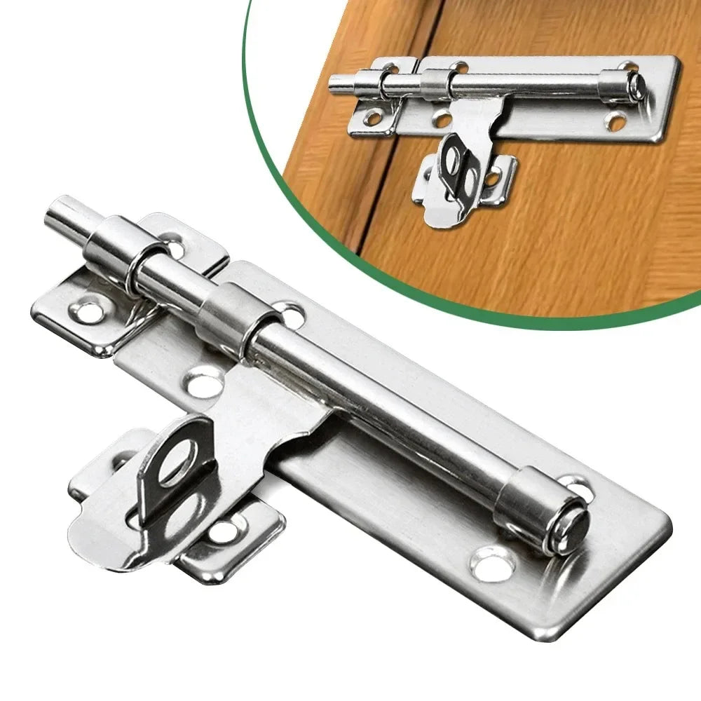 4-Inch Stainless Steel Barrel Bolt with Padlock Hasp