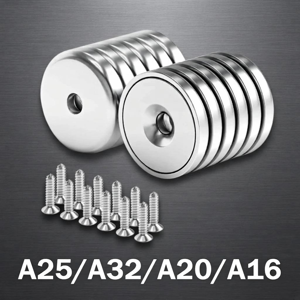 Countersunk Hole Round Magnets Multi Use For Refrigerator Whiteboard Warehouse Tool Snack Storage Holders