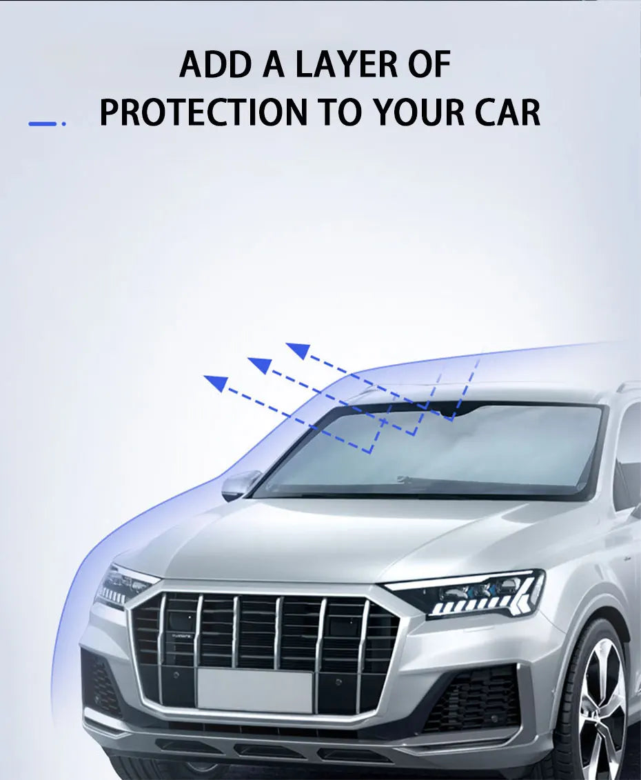 SEAMETAL Telescopic Car Sun Shade Hidden Windshield Sun Protection Cover UV-Blocking Privacy Curtains 72-140cm Adjustable Width