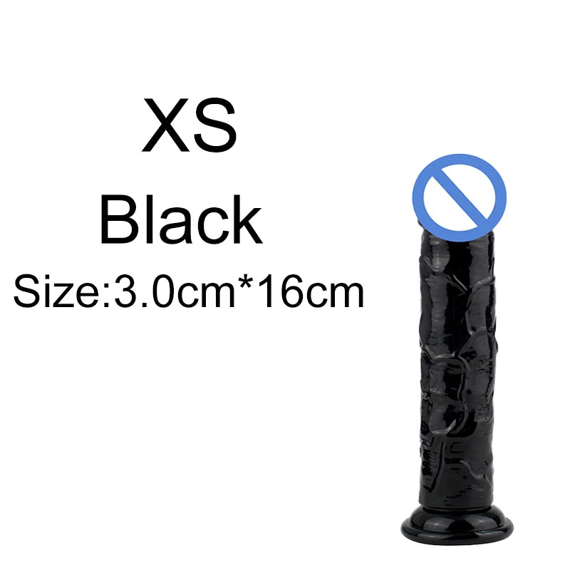Non-Electric TPE Adult Toy with Suction Base – Size Options