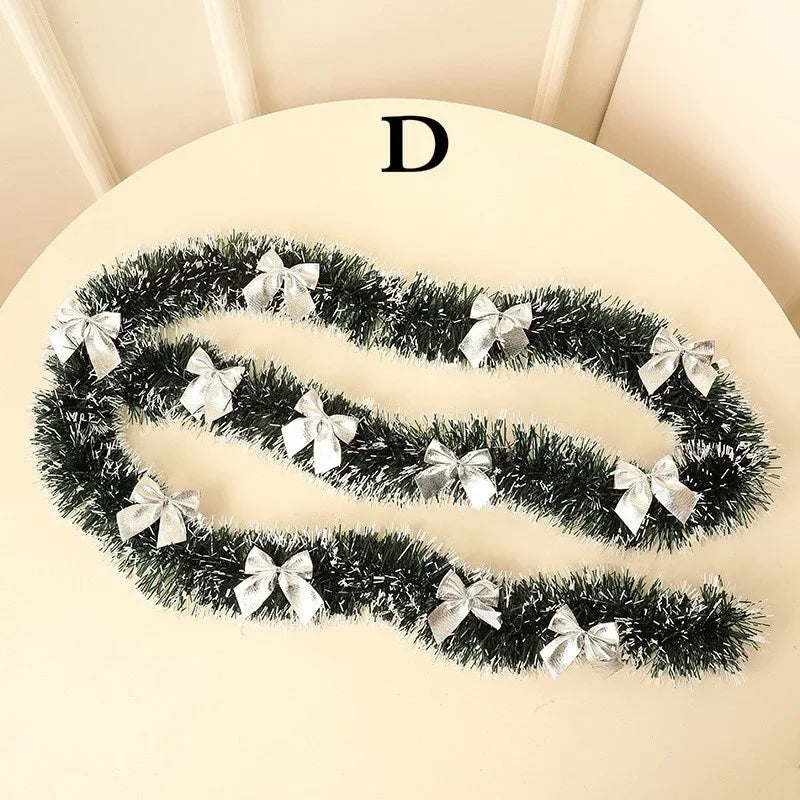 2M Christmas Eve Decoration Bar Tops Ribbon Garland Christmas Tree Kitchen Ornaments Wedding Party Christmas Decoration Prop 