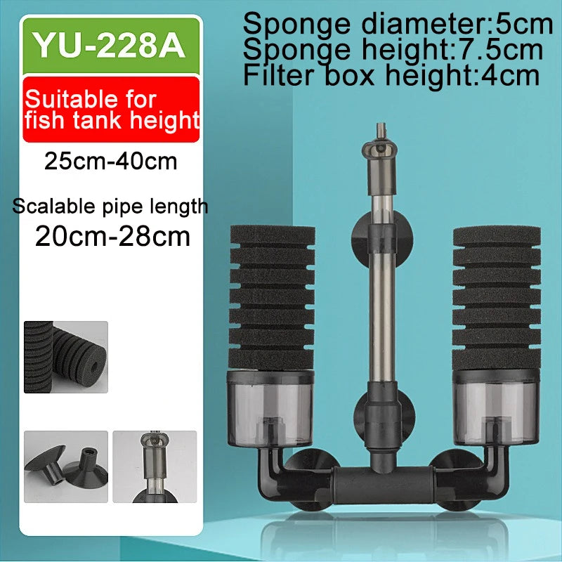 Dual-Sponge Aquarium Filter, Unit/Media Options