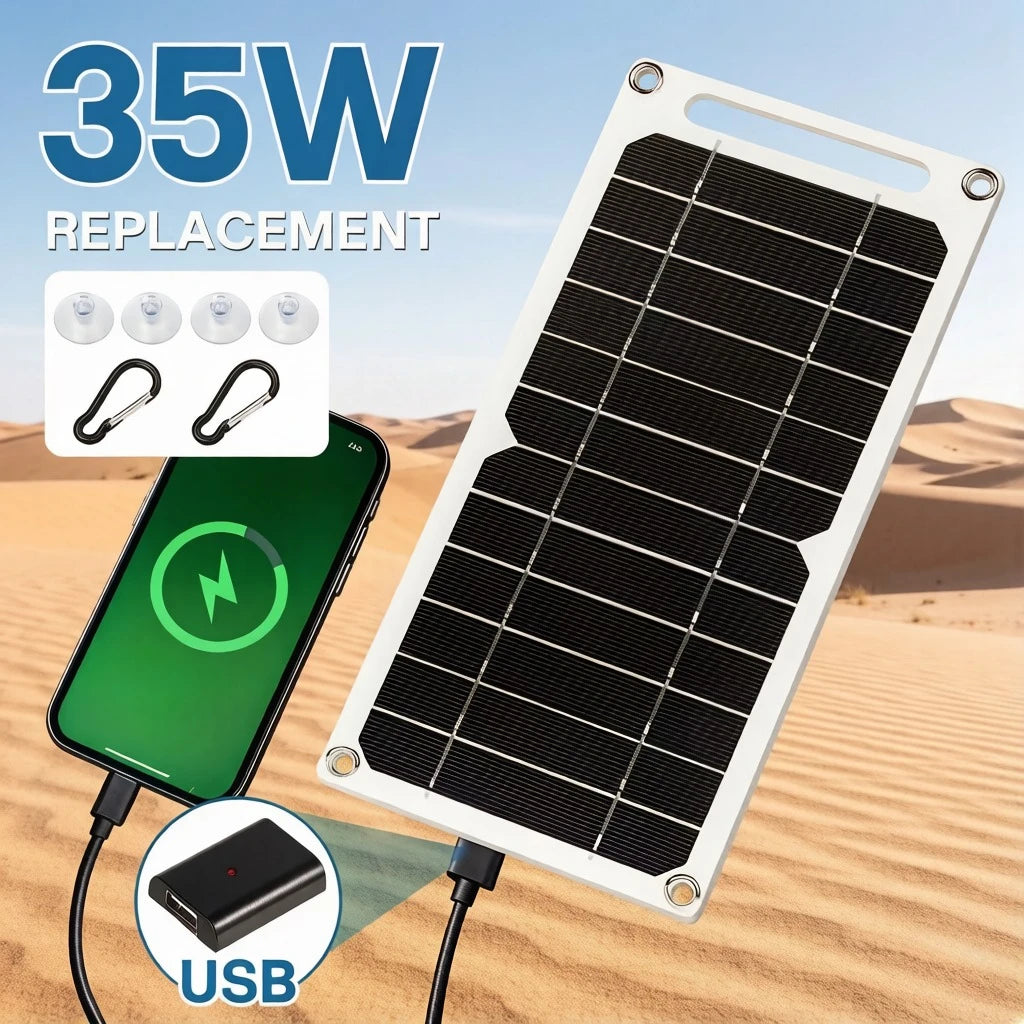 Portable Monocrystalline USB Solar Panel, 300 × 145mm