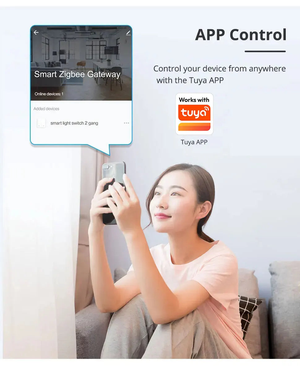 Wired Tuya Zigbee Hub with External Antenna