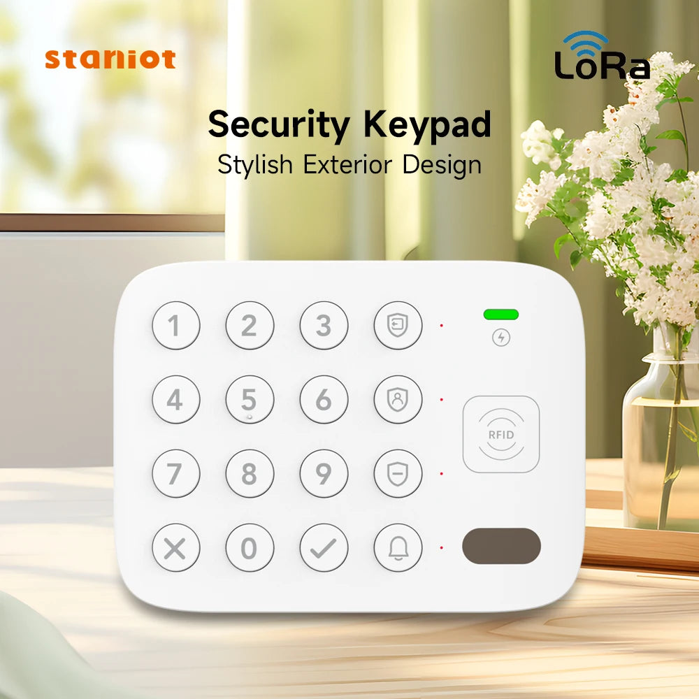 Teclado Táctil Inalámbrico LoRa Inteligente Staniot, 500 m de alcance de transmisión, Etiqueta RFID compatible con Secpanel 7 Pro, Panel de Control de Alarmas, Accesorios de Seguridad para el hogar