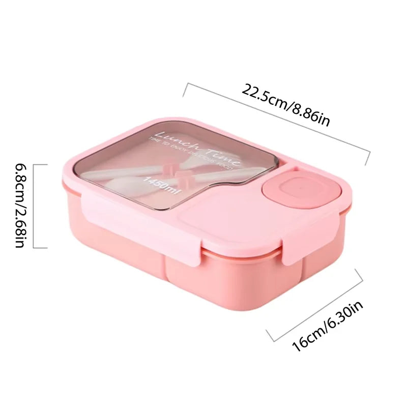 Three-Section Bento Lunch Box, 1,450 ml