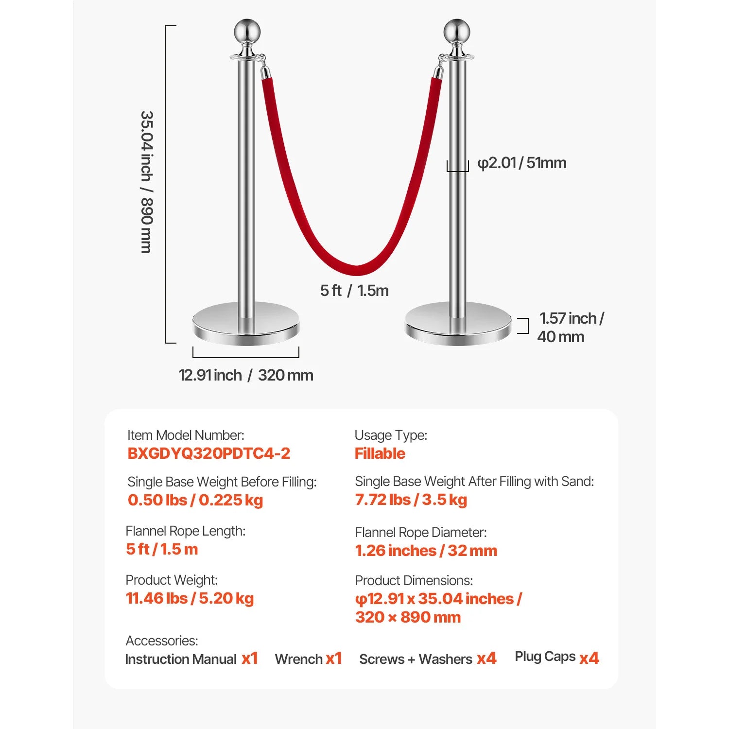 SucceBuy Corralines de acero inoxidable 4/6/8 piezas poste con base rellenable, cuerdas de terciopelo rojo y postes, barreras de control de multitudes para fiestas y museos