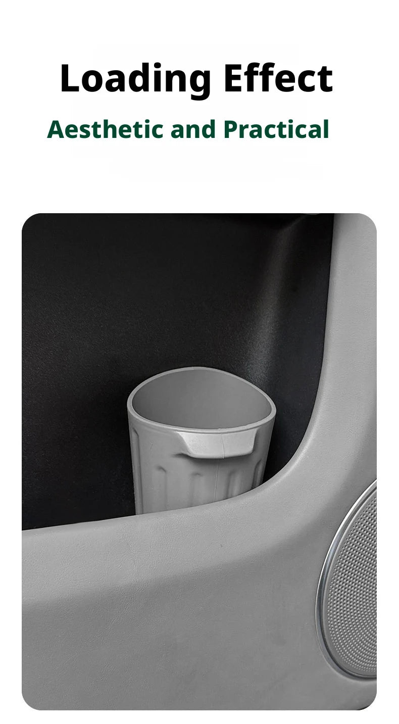 SEAMETAL Car Trash Can Food-Grade Silicone Anti-Slip Trash Bin Twist-Resistant Washable Oil-Repellent Leak-Proof Cup Holder