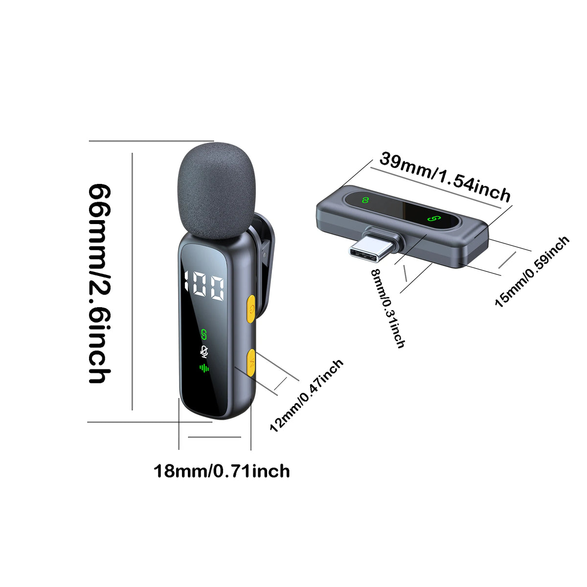 Wireless Lavalier Microphone for USB-C Devices