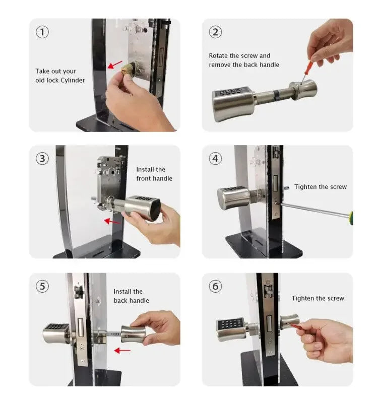 DIY Electronic Smart Door Lock Cylinder TTlock App Fingerprint Digital Keypad Card Unlock Keyless Home Security Lock EU Profile