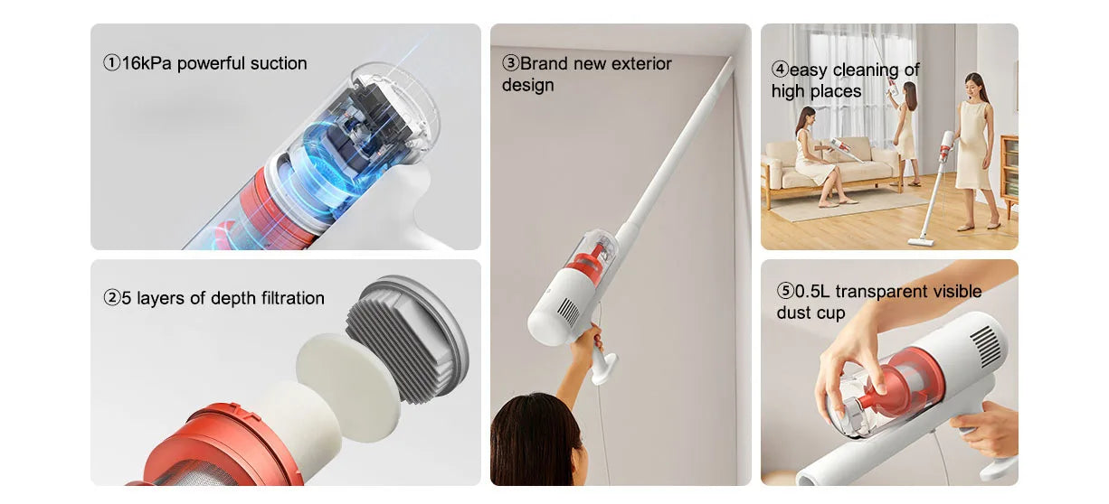Mijia 16kPa Wired Handheld Vacuum Cleaner with Cyclone Filtration
