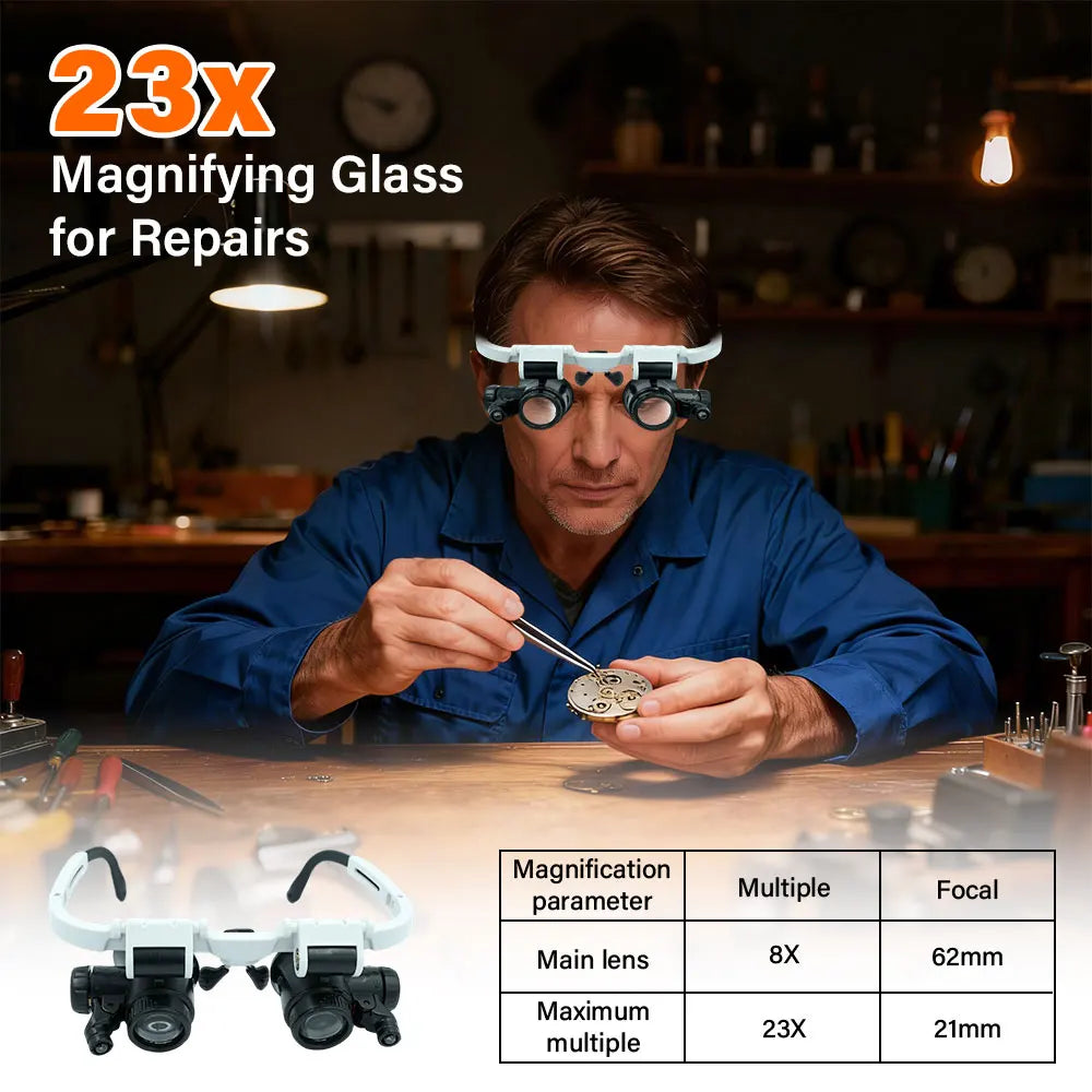 LED Magnifier Glasses - Model Options