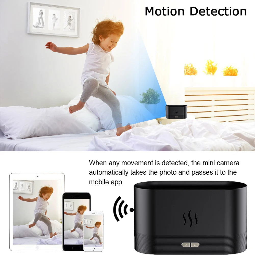 Mini-kamera Full HD 1080P WiFi-kamera Mistfuktare Sidoläge Hemövervakning IR-night-View DVR Monitor Video- och rörelsedetektion