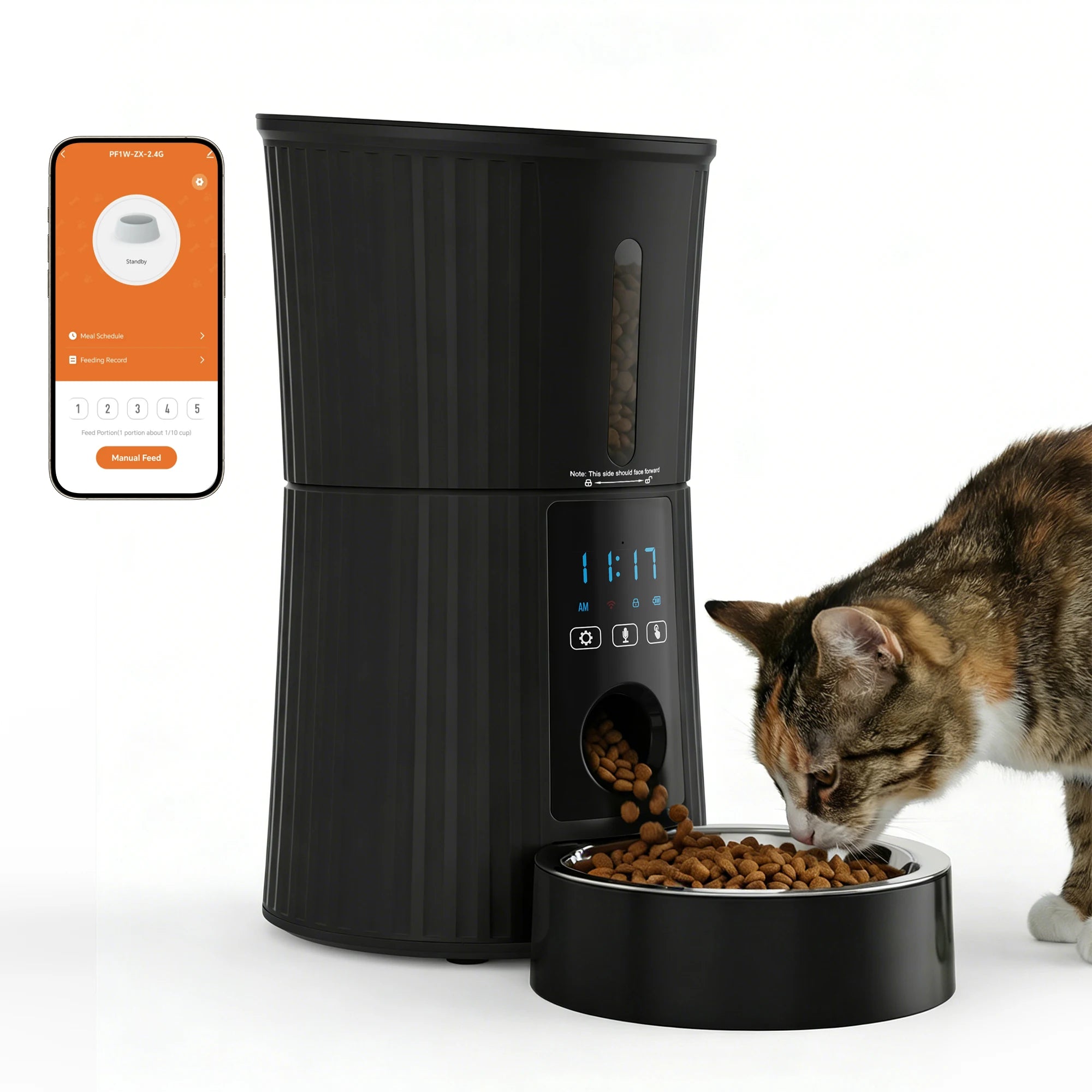 4L Automatic Cat Feeder with WiFi App Control & Timed Feeding