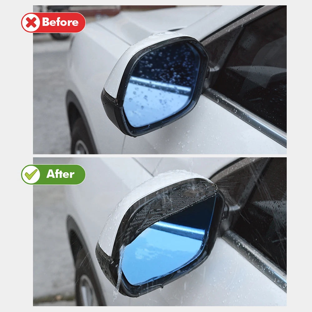 2 STÜCKE Auto Rückspiegel Regen Augenbraue Carbon Faser Sonnenblende Schatten Abdeckung Schutz Klare Sicht für Regen Auto Spiegel Zubehör
