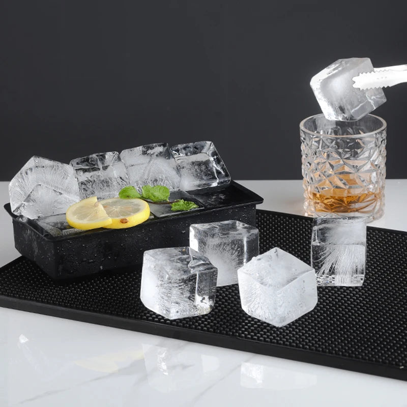 4/6/8/15 Grid Big Ice Tray Mold Giant Jumbo Large Food Grade Silicone Ice Cube Square Tray Mold DIY Ice Maker Ice Cube Tray 
