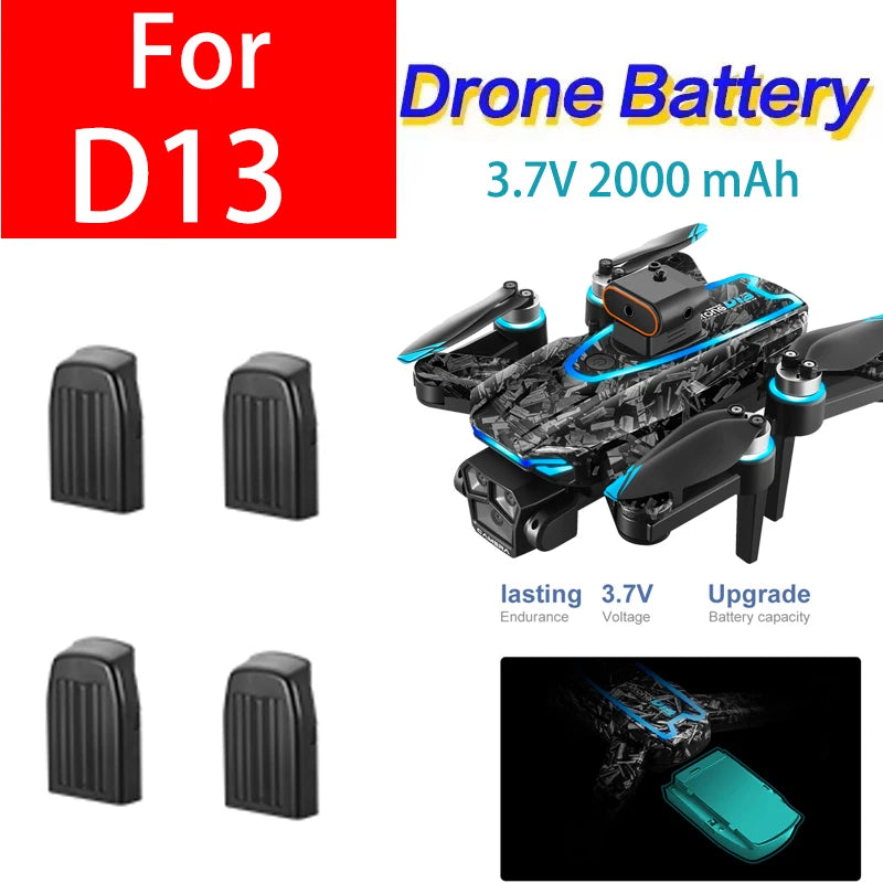 D13 Drone Replacement Battery, 3.7 V 2000 mAh