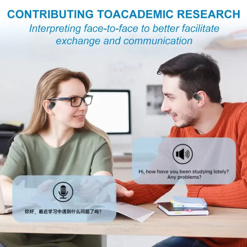 144 Language Translation Wireless Headphones Smart Waterproof Ai Real-time Translator Bluetooth 5.4 Earbuds Business Earphone 