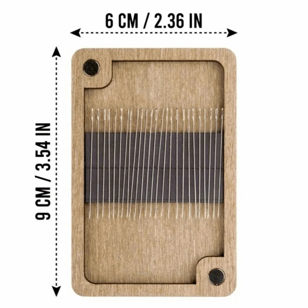 Houten magnetisch opbergdoosje voor naalden