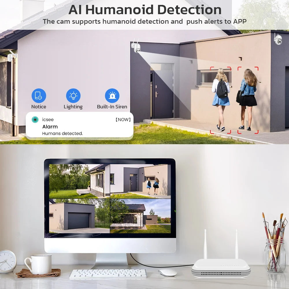 Mini WiFi NVR 8CH 3MP 4CH 5MP H.265 Onvif Wireless Network Video Recorder Support Face Detection Email Alart XMEYE / iCSee App 