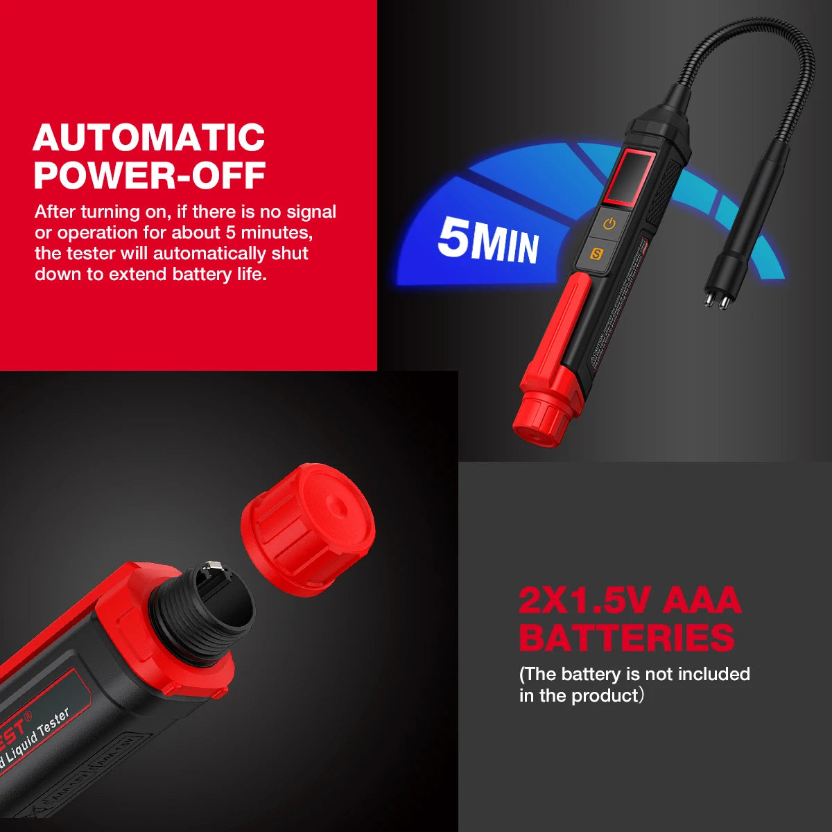 3-Colors Backlight Portable Digital Brake Fluid Tester Accurate Auto Car Brake Oil Tester Sound Light Alarm DOT3 DOT4 DOT5.1