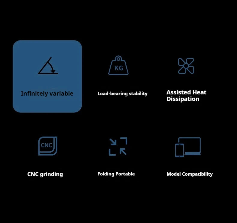 Supporto portatile regolabile in metallo per laptop