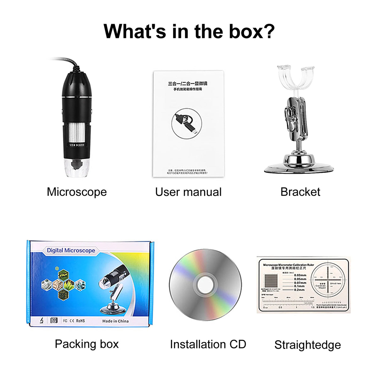 Digital Microscope & Stand, X4D USB or W01/W05 Wi-Fi