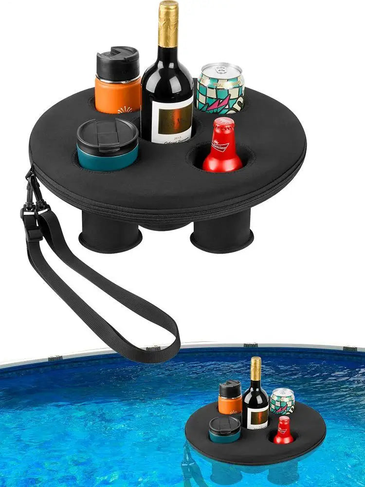 Floating Pool Drink Holder with Five Cup Openings