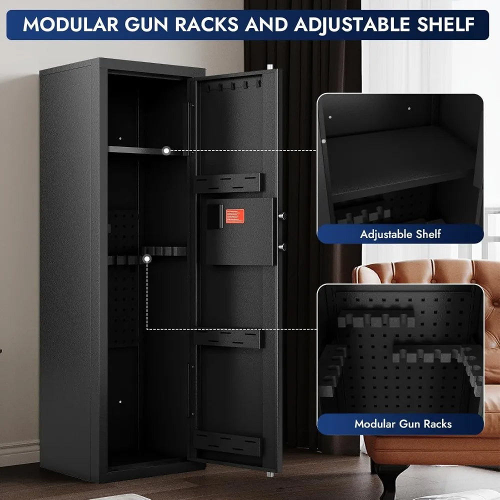 Biometric Gun Safe for 12-15 Rifles with Fingerprint Access